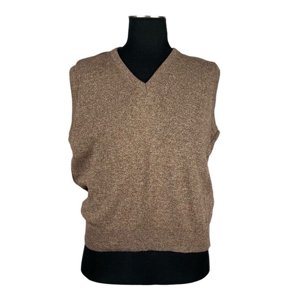 Vintage Jantzen Brown V-Neck Golf Vest - Men’s XL